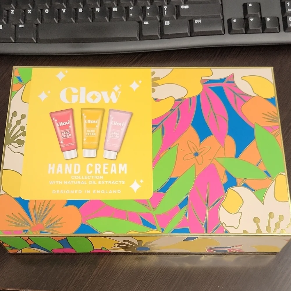 GLOW Hand Cream Collection Of 3 100ml Tubes In Reusable Box New